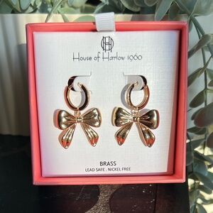 House of Harlow 1960 Gold Bow Earrings